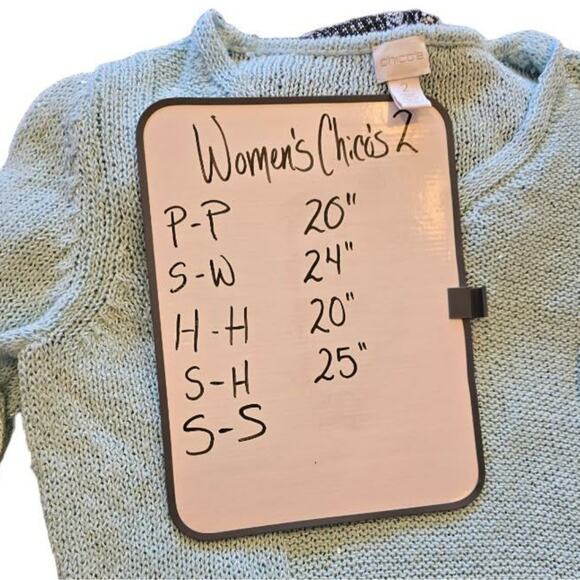 CHICOS Women's Light Blue Sweater SIZE 2‎ large - Picture 4 of 8